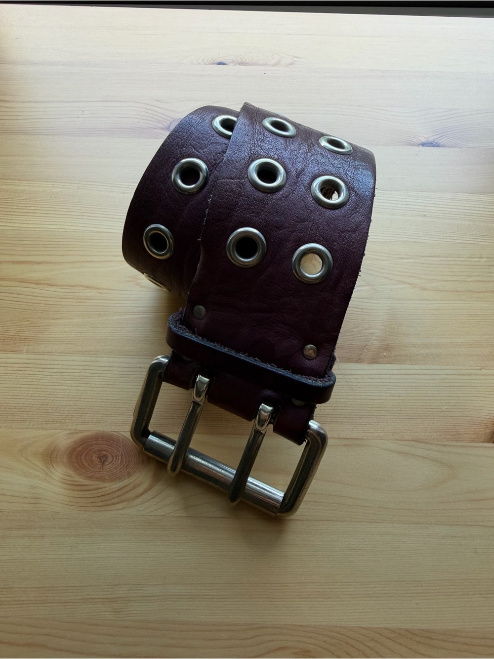 Double pronged purple/ mauve Leather Belt
